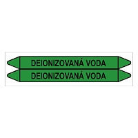 Značení potrubí, deionizovaná voda,2 ks, 450 × 52 mm